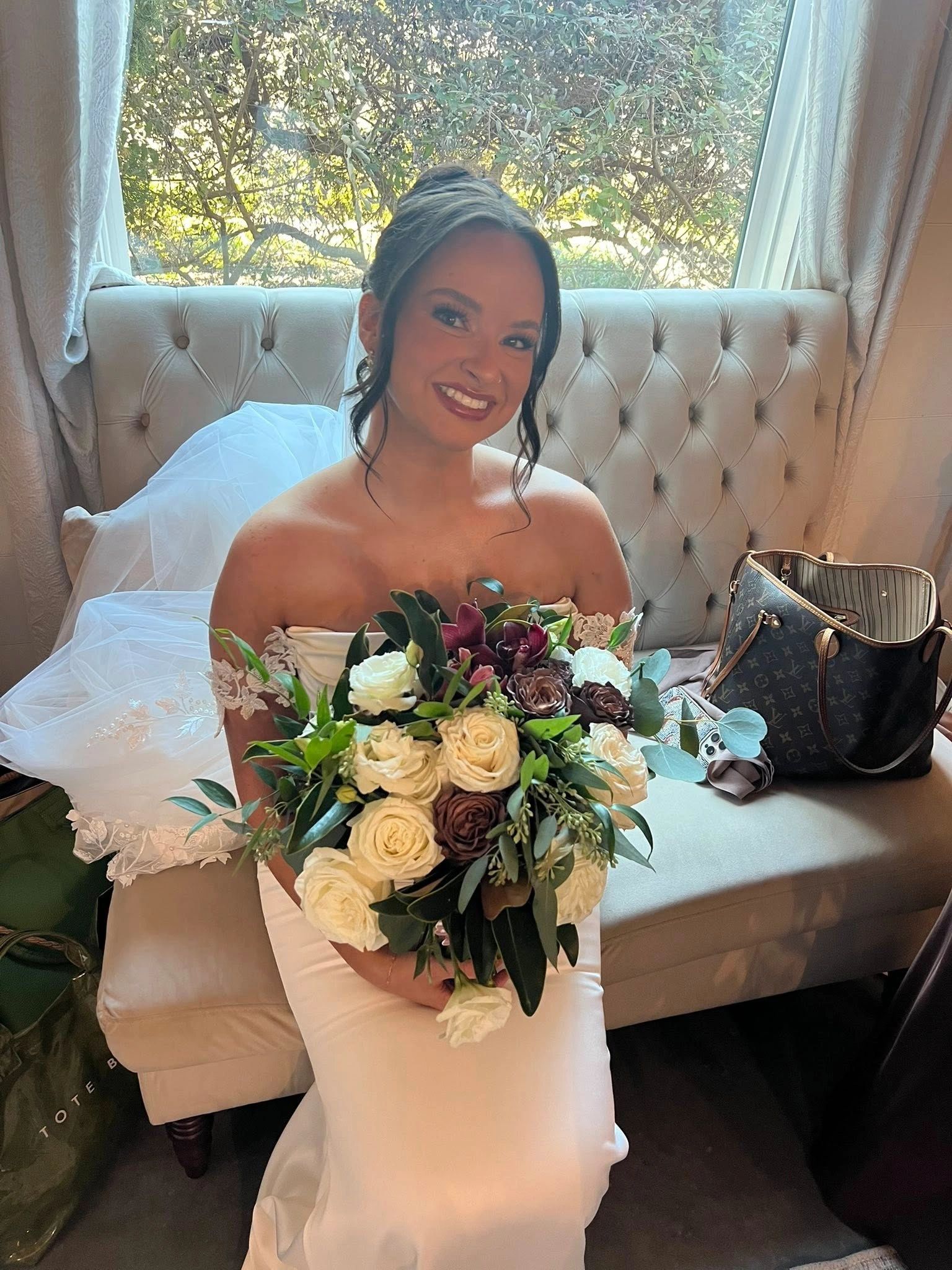 Bride with bouquet
